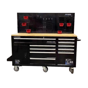 Heavy duty 62-Inch Roller Metal Tool Chest  garage storage box with 10 Double Ball Bearing Slides Drawers