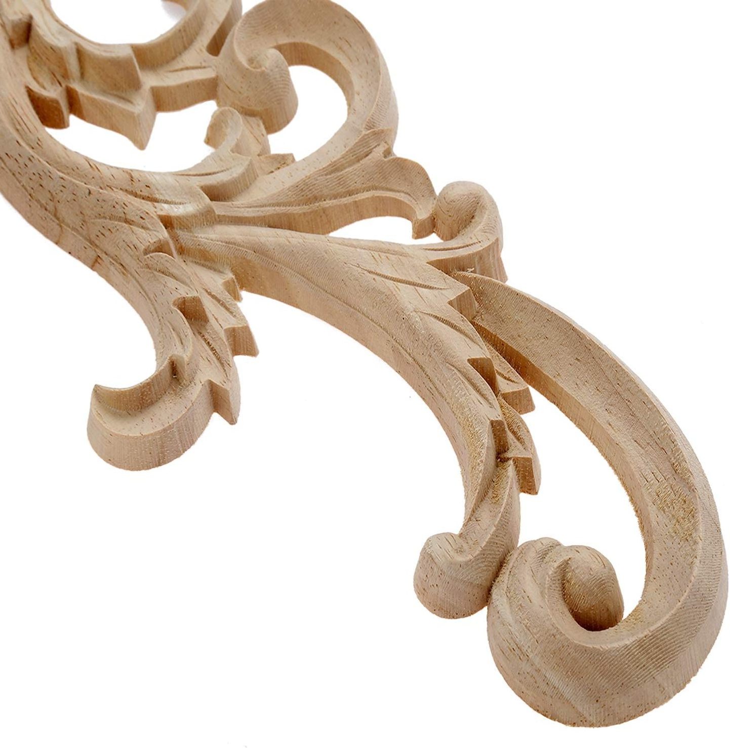 Pair Clear Carved Wood Appliques Onlay Door Decorative Excellent Funiture Decal Sticker for Cabinet Drawer Window Dresser