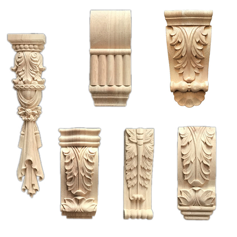 Solid Wood Decorative carved fireplace corbels floral roman corbel Furniture accessories