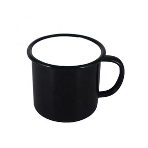 Wholesale Custom White Sublimation Mugs Coffee Camper Outdoor Custom Enamel Mug With Logo