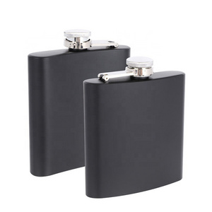 HYF 2023 New product ideas New design Custom Logo  6oz Matte Black Hip Flask Stainless Steel Liquor Whiskey Alcohol Flask