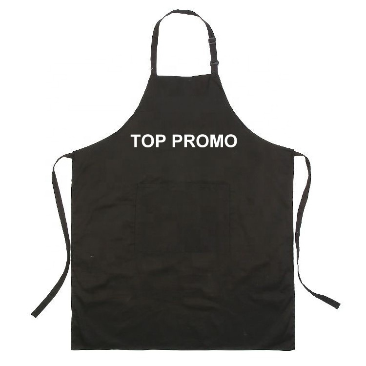 2024 Women 2 Pockets Advertising Polyester Apron Korean Style Washable Kitchen Cooking Cleaning Aprons With Custom Logo Design