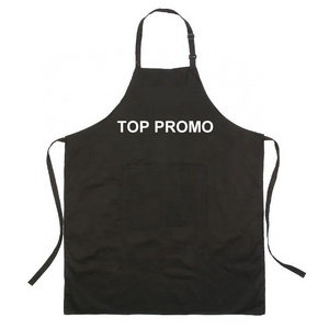 2024 Women 2 Pockets Advertising Polyester Apron Korean Style Washable Kitchen Cooking Cleaning Aprons With Custom Logo Design