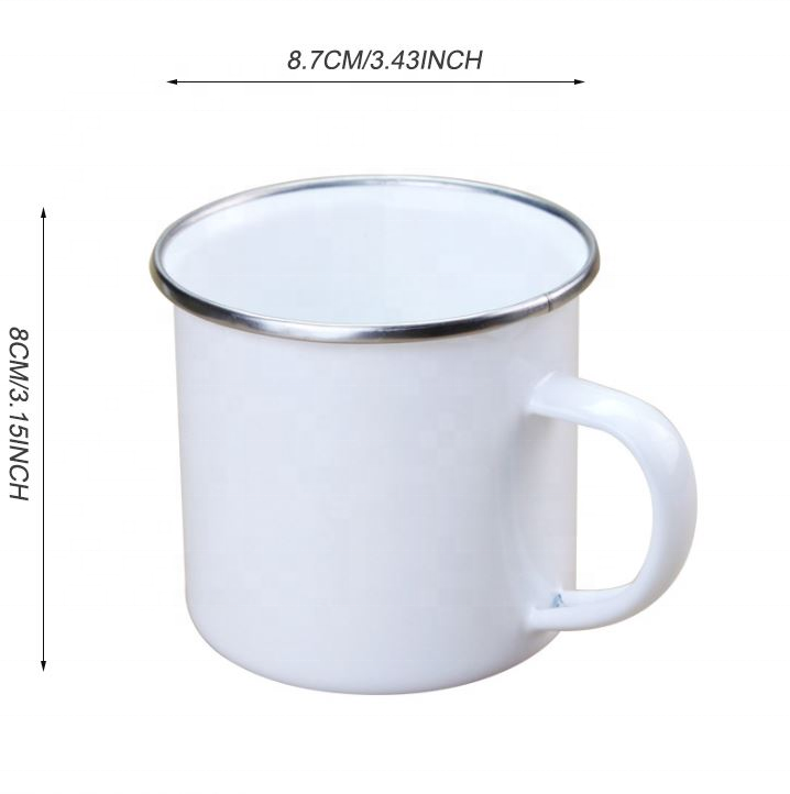 Wholesale Custom White Sublimation Mugs Coffee Camper Outdoor Custom Enamel Mug With Logo