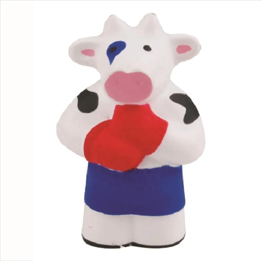 2023 Advertising Milk Cow Stress Toys/Promotional PU foam Milk Cow Stress ball/Custom logo Milk Cow Stress reliever Antistress