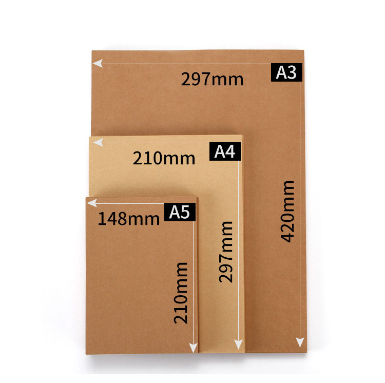 70-400gsm Renewable DIY Art Drawing Card Making Craft Paper Thick Paperboard High Quality Packaging Pape A4 Hard Kraft