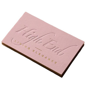 Pink cotton paper letterpress printing laser gilding special paper high quality paper business cards