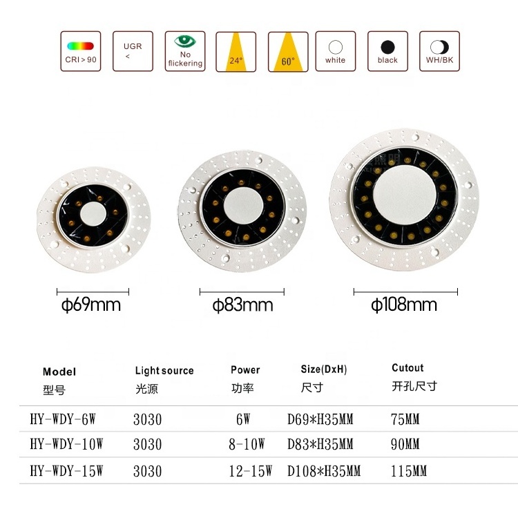 New design Anti dazzle Uniform linear recessed lighting 6W 8W 10W 12W 15W SMD LED trimless spot light