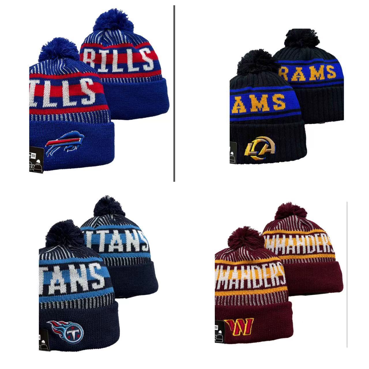 HUAYI Football 32 teams Miami 49er Cowboys fashion washable Reusable sports winter hat beanies football hat