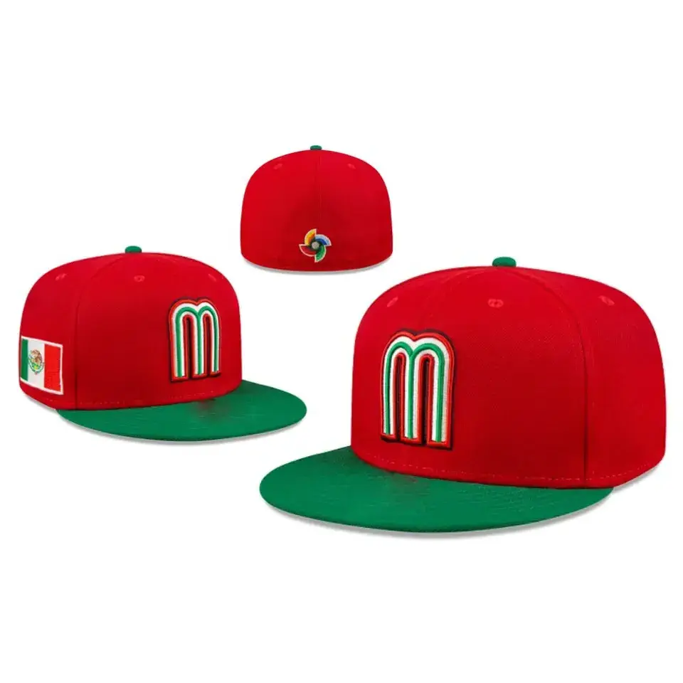 HUAYI 3d embroidery Side patch fit cap gorras flat brim american fitted hats for team In stock