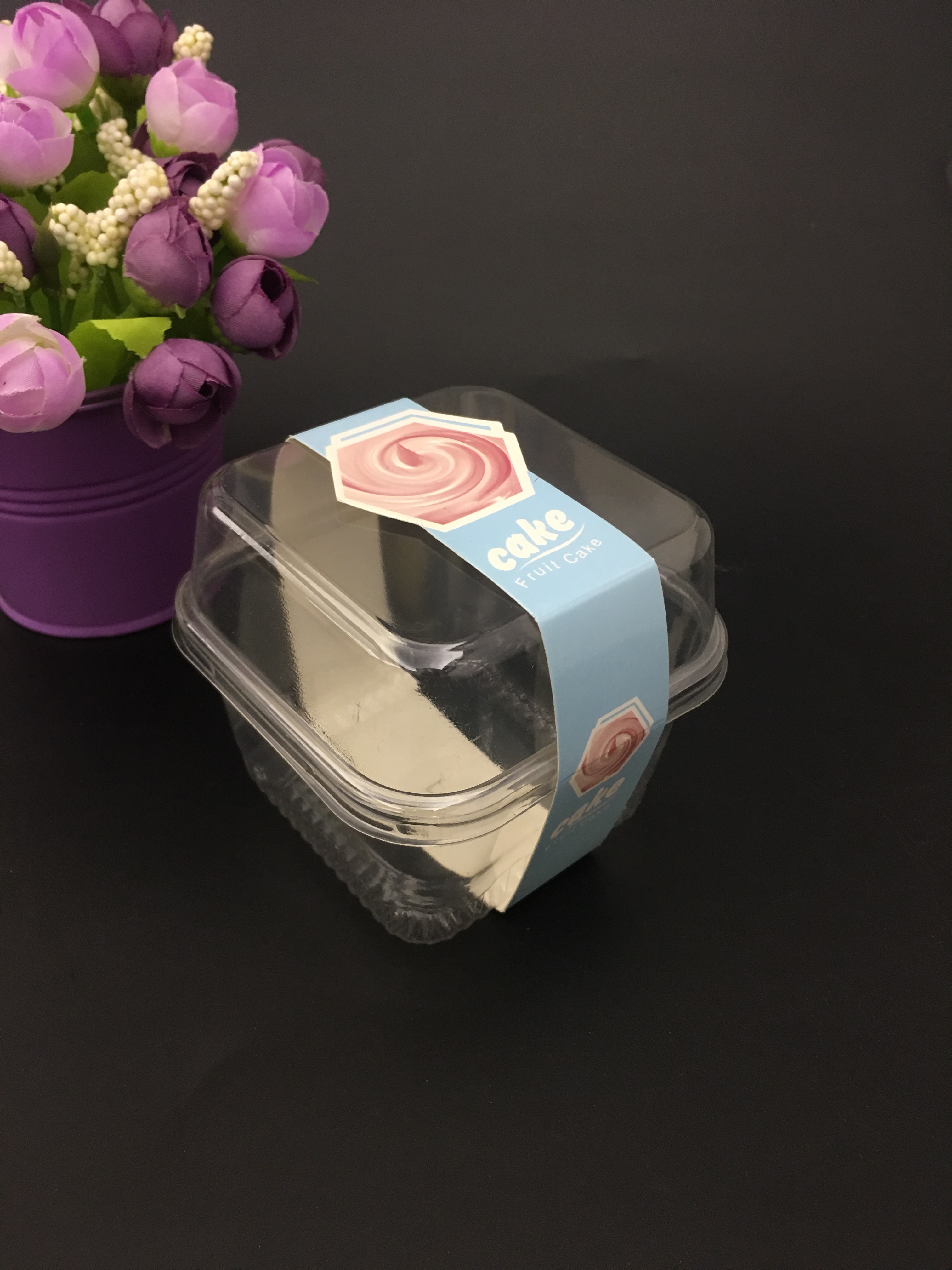 Wholesale Transparent Square Blister 250ml Cake Boxes Fruit Pudding Ice Cream Containers with Lids Dessert Boxes