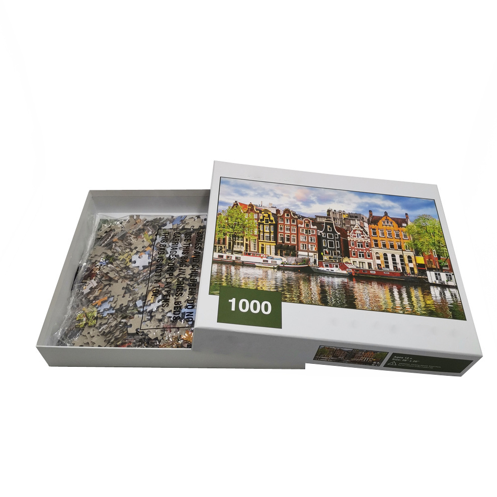 FREE SAMPLE Custom education hardboard puzzles game sublimation puzzle 1000 jigsaw puzzle