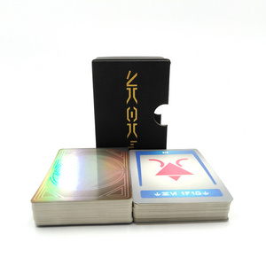 Hot Selling Holographic Trading Cards Games Logo Custom Cards Paper Insert Cartridge Box Holographic Playing Cards