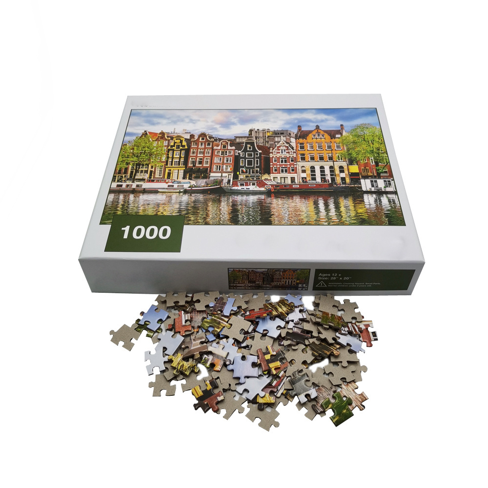 FREE SAMPLE Custom education hardboard puzzles game sublimation puzzle 1000 jigsaw puzzle