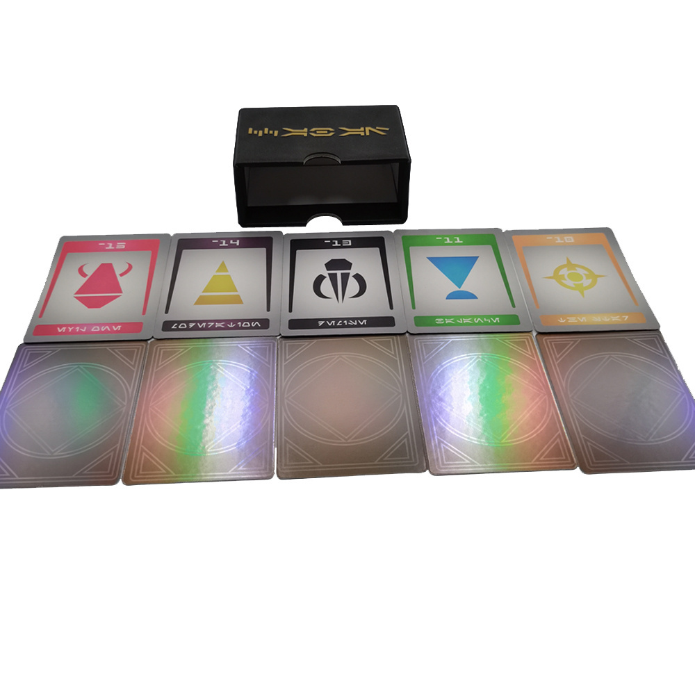 Hot Selling Holographic Trading Cards Games Logo Custom Cards Paper Insert Cartridge Box Holographic Playing Cards