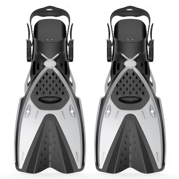 Custom Adjustable Aqua Gear Snorkeling Diver Flippers Fins Shoes For Skin Diving Customer Logo