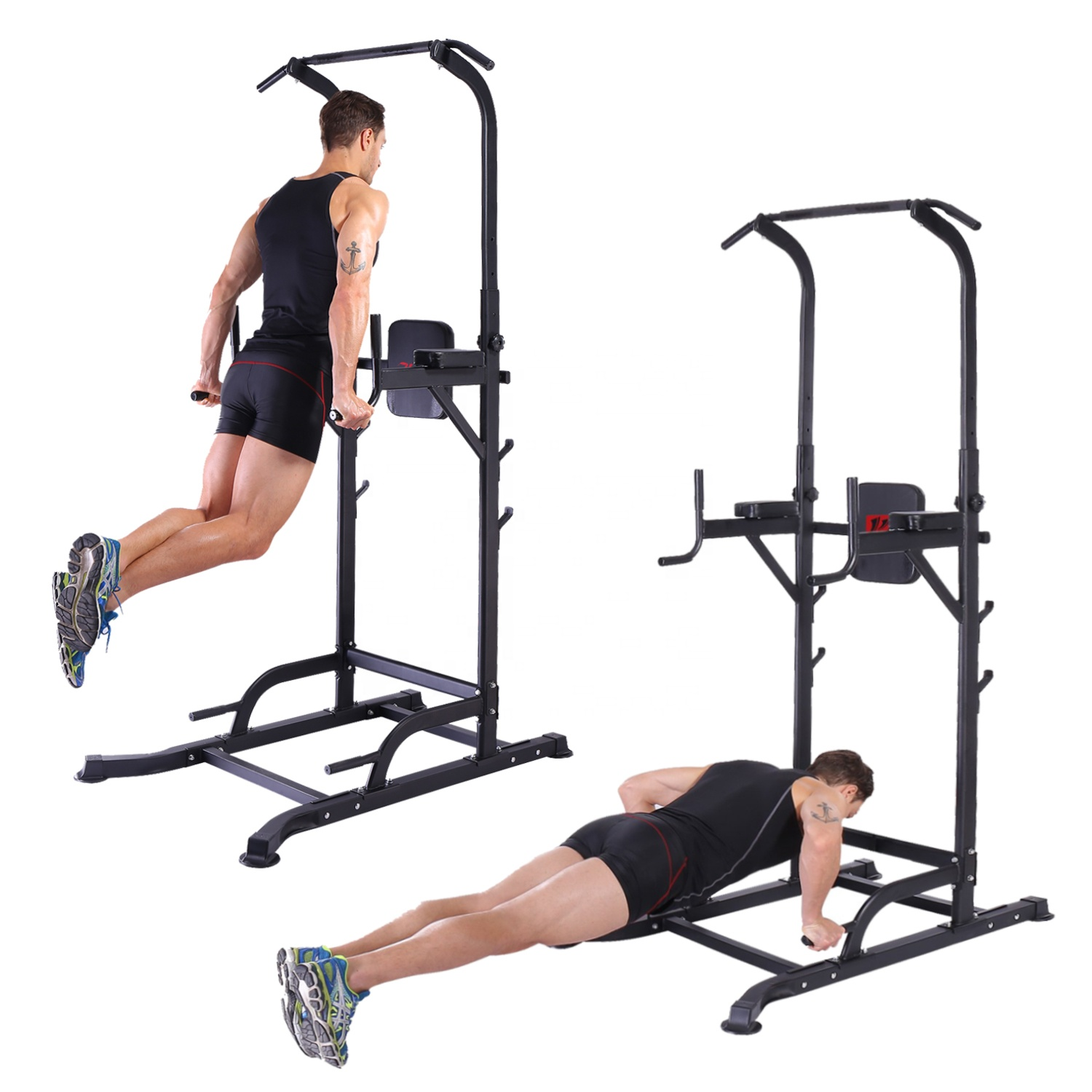 Bodybuilding Training Gym Equipment Red Color Multi Strength Fitness Trainer Customized indoor POWER TOWER Steel Pull Up Station