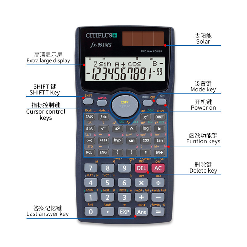 FX-991MS Scientific Calculator FX-100MS Engineerig Student Calculate Cientifica Calculadora Calculator Scientific