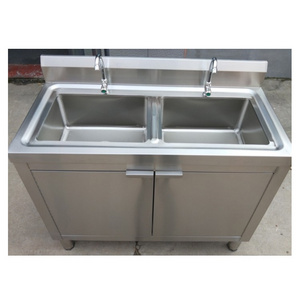 Customized 304 Modern Chinese Restaurant free standing stainless steel sink cabinet