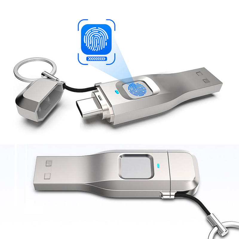 Type-C USB 3.0 Pendrive 512GB 256GB128GB 64GB 32GB Thumbdrive Jump Drive Fingerprint USB Flash Drives Pendrive