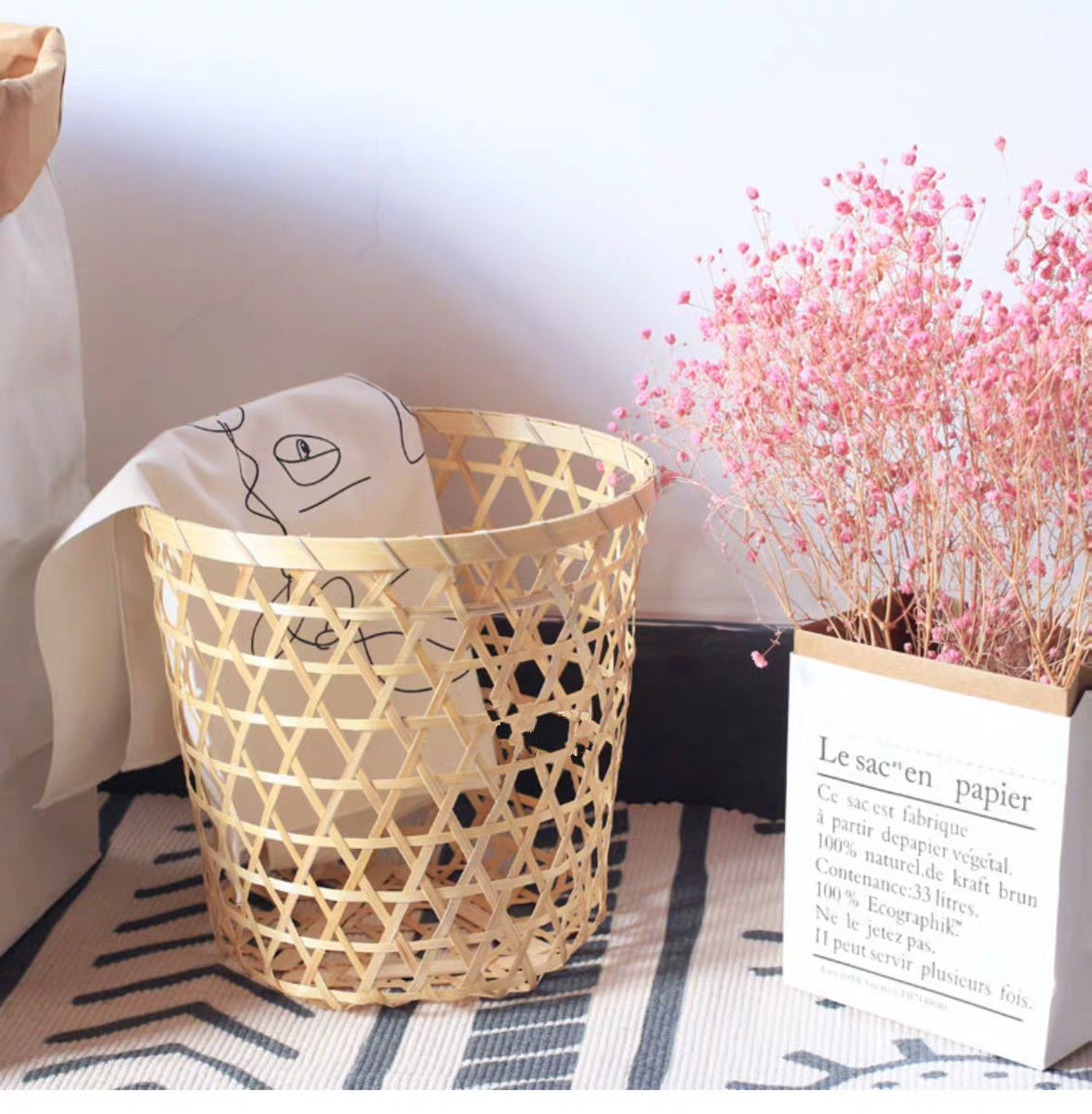 Wicker baskets Bamboo storage basket handwork  fruit basket