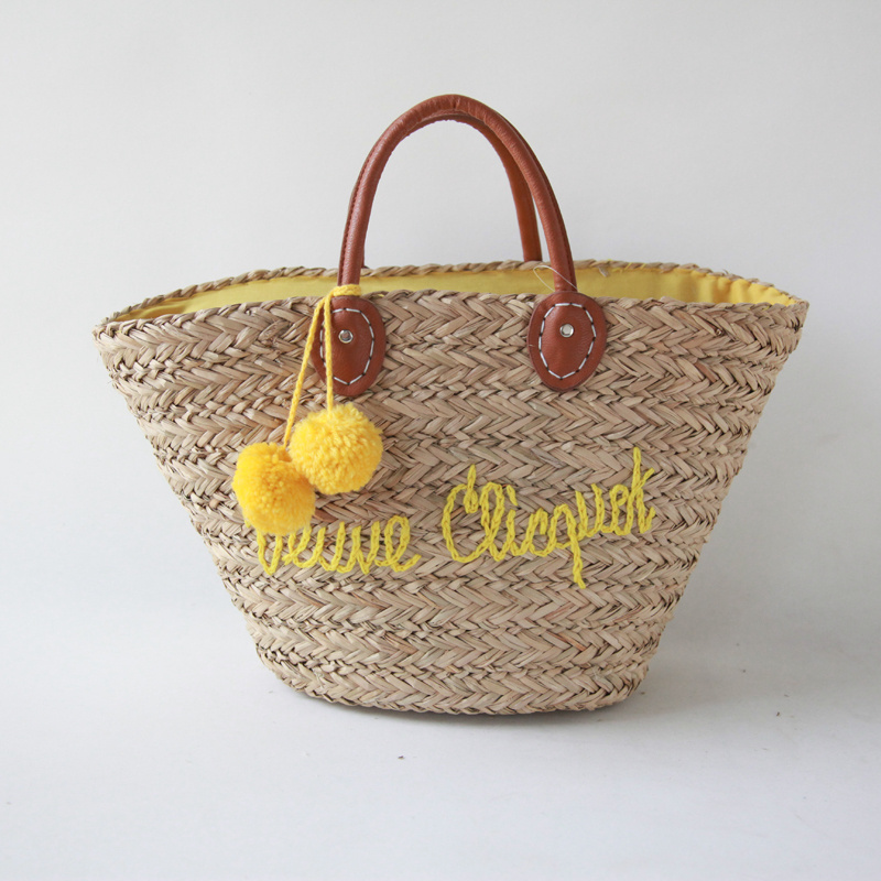 Wholesale shoulder large capacity straw beach bag simple and beautiful design beach bag