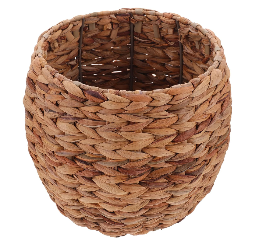 Flower Woven Basket Seagrass Planter Basket Hyacinth Woven Rattan Wicker Plant Pot Basket Desktop Organizer for Home Garden