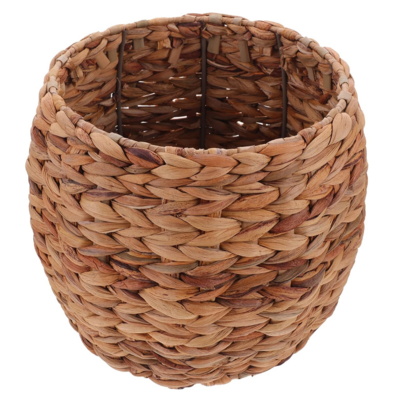 Flower Woven Basket Seagrass Planter Basket Hyacinth Woven Rattan Wicker Plant Pot Basket Desktop Organizer for Home Garden