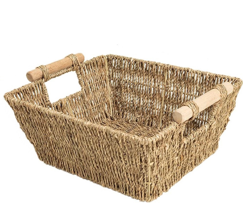 High Quality Seagrass Basket Cheap Wicker Picnic Storage Baskets for Gift