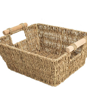 High Quality Seagrass Basket Cheap Wicker Picnic Storage Baskets for Gift