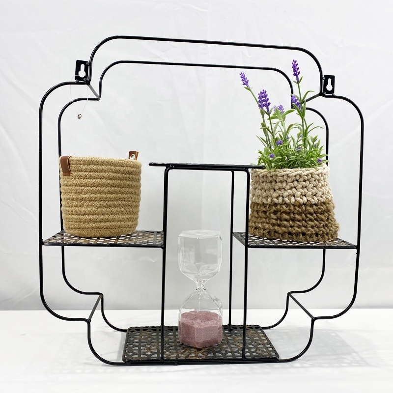 New Style Iron Wire Wall Hanging Multifunctional Sotrage Bathroom Wall Shelf