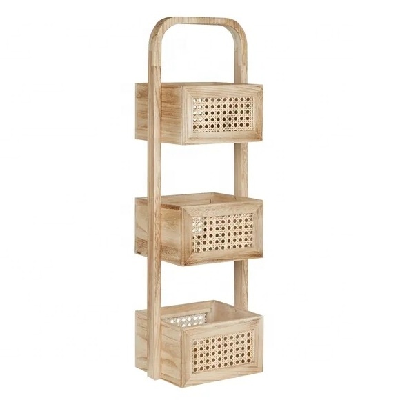 HOT Sale Natural Eco Friendly Materials Wooden basket Storage Container Bathroom storage drawer