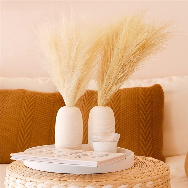 Handmade Artificial Flowers Boho Farmhouse Faux Pampas Grass Decoration Spray