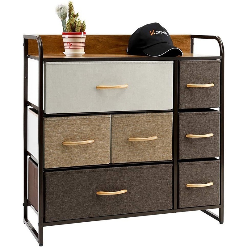 Hot sale fabric modern bedroom furniture spacing saving storage drawers chest of drawer dressers