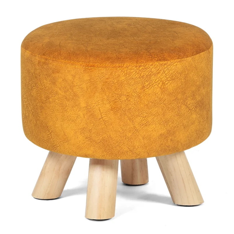 High quality modern round 4 leg footstool kids pouf stool