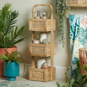 HOT Sale Natural Eco Friendly Materials Wooden basket Storage Container Bathroom storage drawer