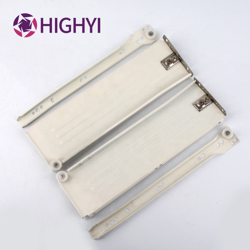 HIGHYI drawer slide rollers two section drawer slide ball bearing soft close undermount drawer slide for furniture cabinet