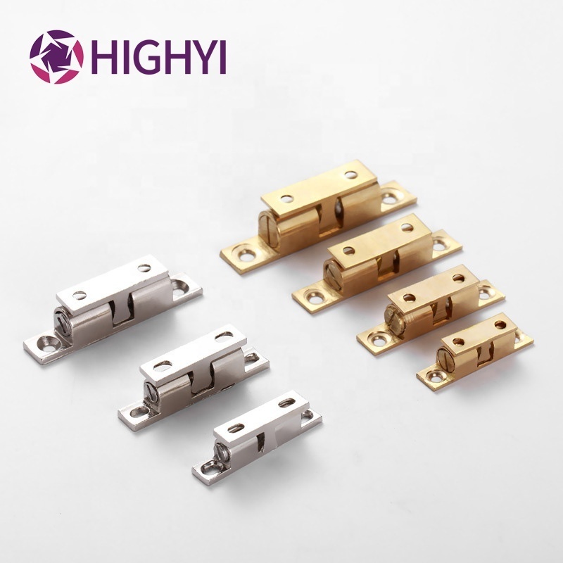 HIGHYI ball catch door hardware thickened pure copper ball door latch double tension cabinet  latch