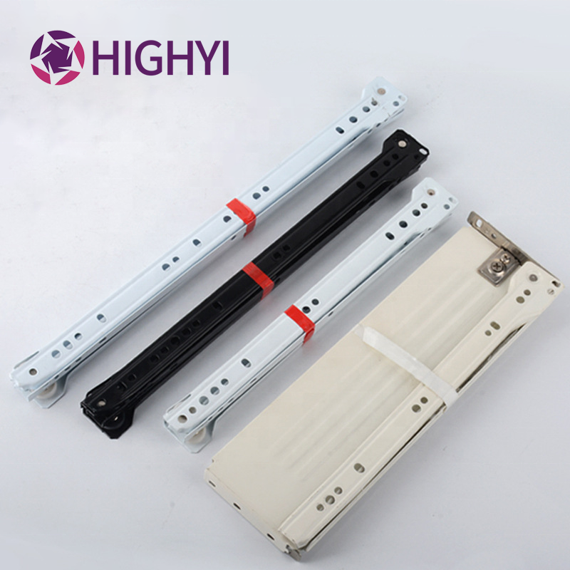 HIGHYI drawer slide rollers two section drawer slide ball bearing soft close undermount drawer slide for furniture cabinet