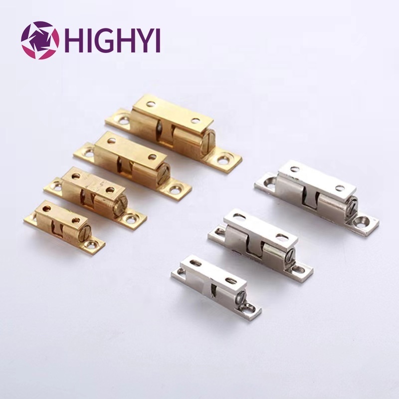 HIGHYI ball catch door hardware thickened pure copper ball door latch double tension cabinet  latch