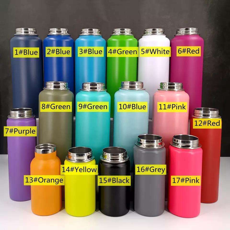 Custom Sports Drink Wide Mouth Double Wall Thermos Bottle Vacuum Flask Stainless Steel Insulated Portable Travel Water Bottle