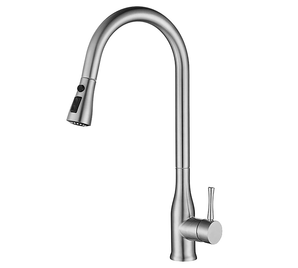 Isbriton modern mixer tap for kitchen sink pull-out sprayer spout head 304 stainless steel faucet kitchen mixer