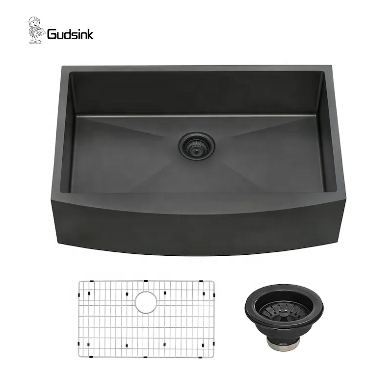 Gudsink Apron Square Modern Kitchen Cabinet Designs Brushed Single Bowl Workstation Kitchen Sink Front Farmhouse Stainless Steel