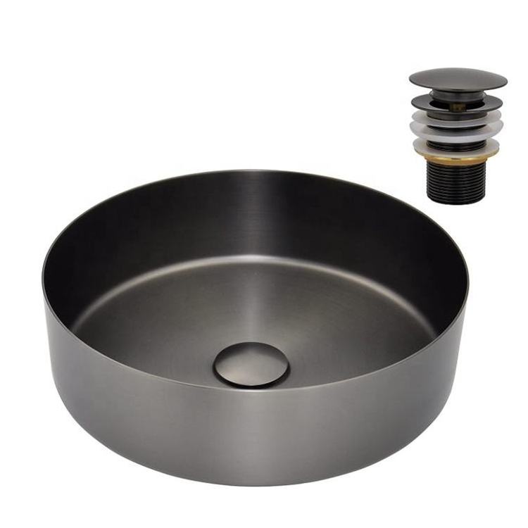 gudsink Fashion Round Sinks Stainless Steel Hand Wash basin above counter vanity bathroom sink