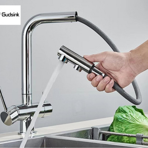 Pull-out  kitchen sink tap handle hot and cold water filtered tap Basin Kitchen Faucet ss304 kitchen sink mixer