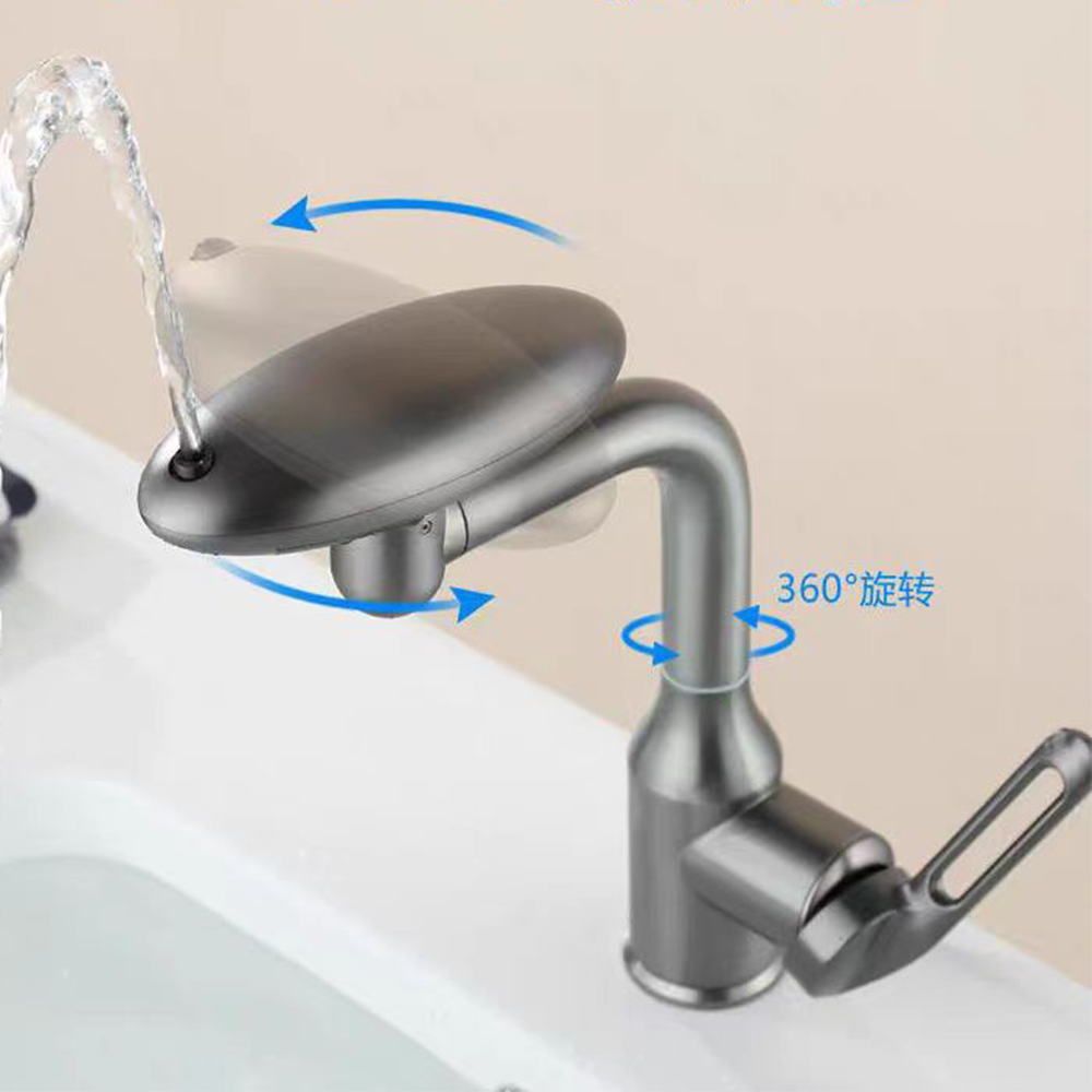 new basin Upwelling faucet stainless steel waterfall mix faucet  for bathroom 360 Universal rotate 4 outlet mode  anti -rust