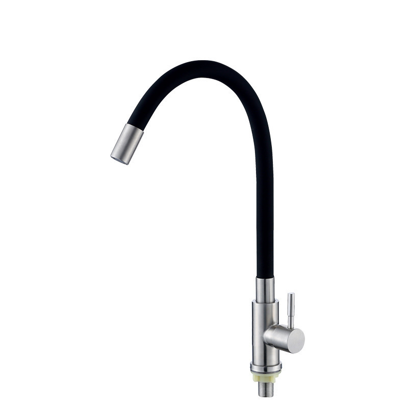 Colorful wall mounted kitchen cold faucet Flexible  universal  rubber hose faucet zinc alloy Horizontal & Vertical installation