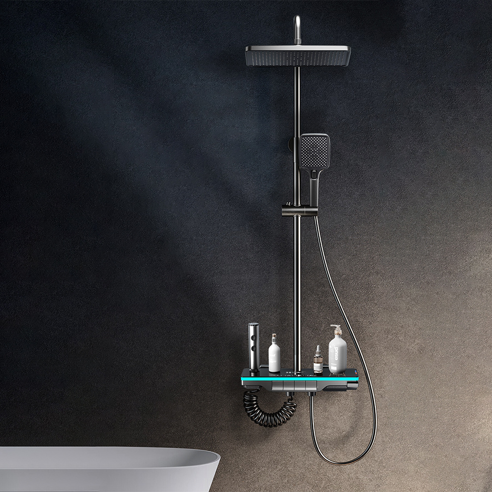 concealed shower mixer system 2 Way rain shower set with pressure balance valve shower bath combo