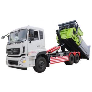 DONGFENG 6x4 euro 3 heavy duty 18 Tons Roll Arm Container Garbage Truck Hook lifter truck for sale