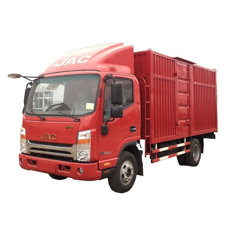 Newest price of 4x2 140hp euro 4 loading 15 ton 6m corrugated iron tile box small van truck for sale